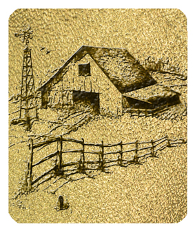 DF35-564W-GD Barn and Windmill Gold